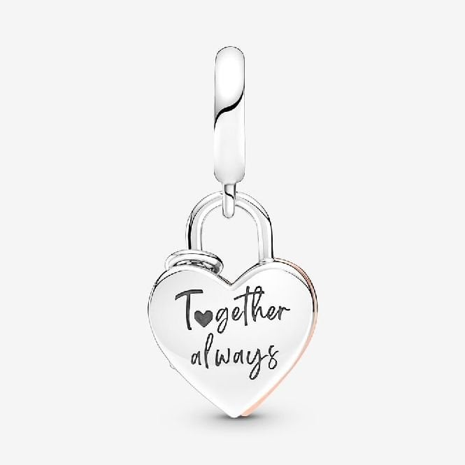 Heart Padlock Double Dangle Charms