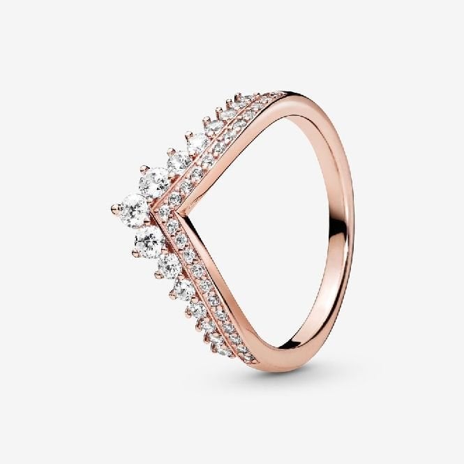 Rose Princess Wishbone Ring, Size 48