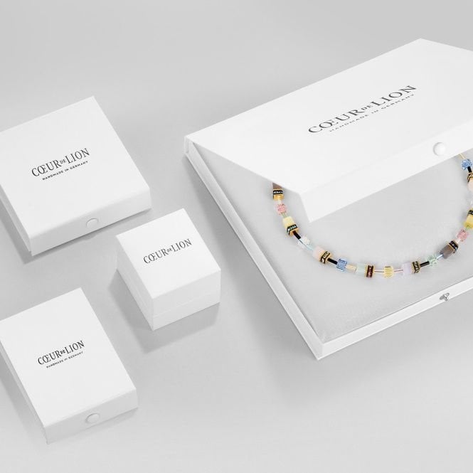 GeoCUBE Necklace in Silver with Polaris & Rhinestone Multicolours