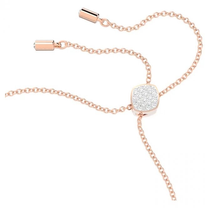 Lilia Butterfly Bracelet with White Crystal in Rose Gold
