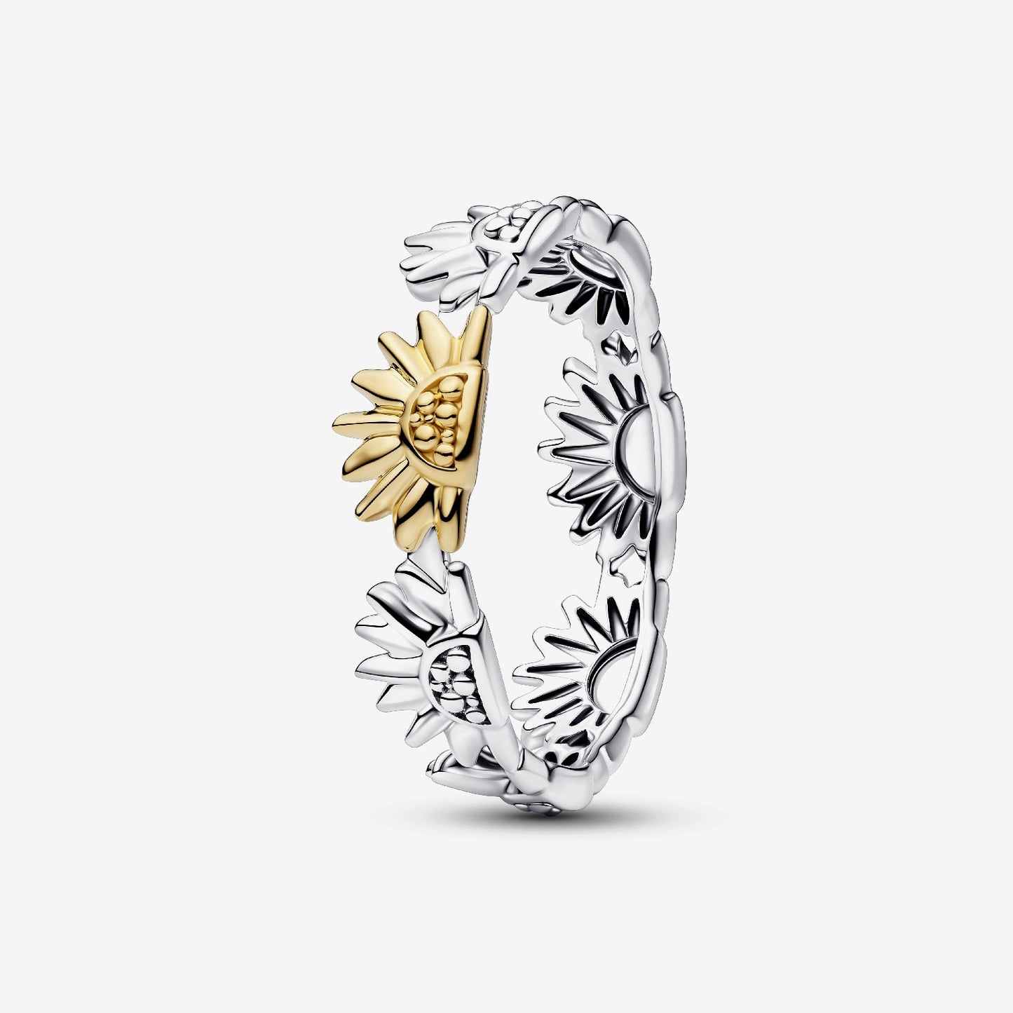 Sunflower Two-Tone Band Ring, Size 60