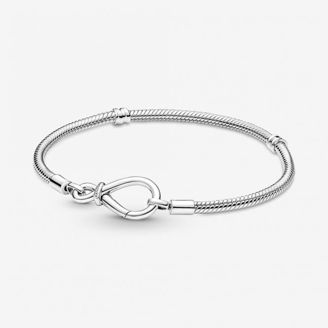 Moments Infinity Knot Snake Chain Bracelet, 17cm