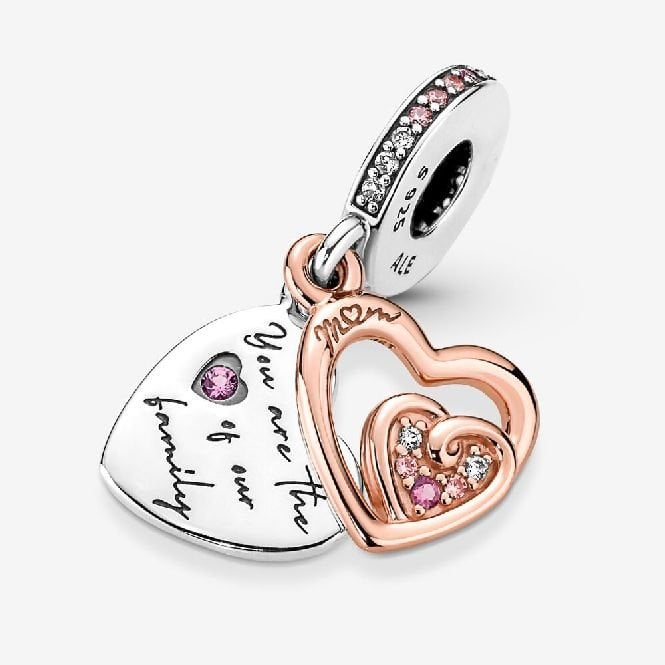 Entwined Infinite Hearts Double Dangle Charms