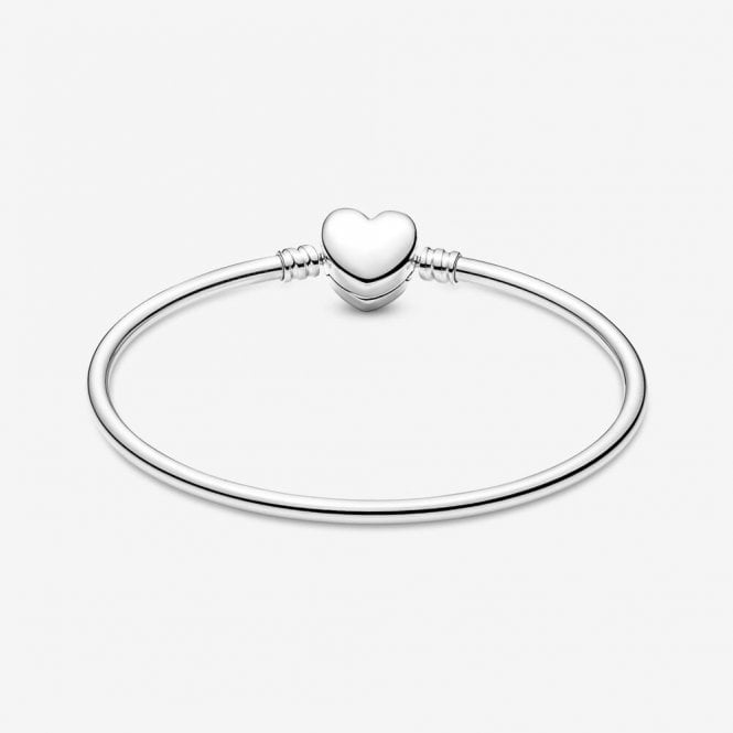 Moments Entwined Infinite Hearts Clasp Bangle, 19cm