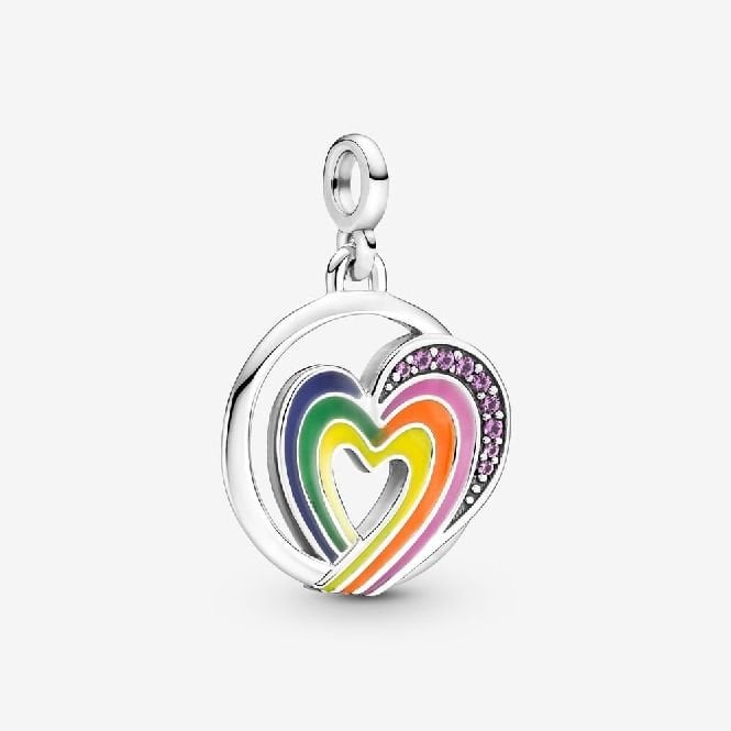 Pandora ME Rainbow Heart of Freedom Medallion Charms 791793C01