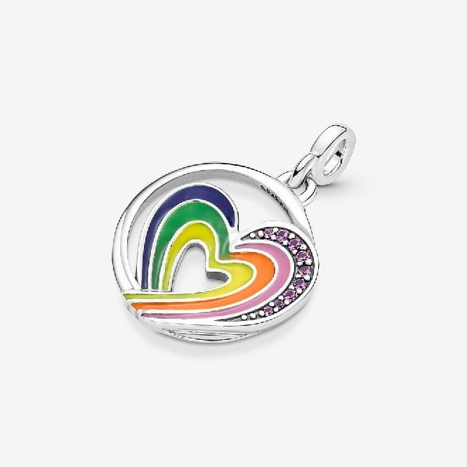 ME Rainbow Heart of Freedom Medallion Charms