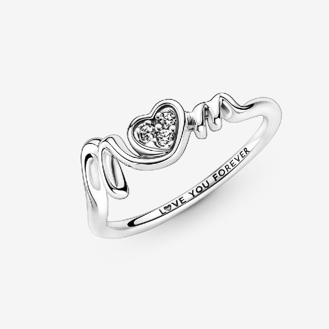 Mum Pave Heart Ring, Size 54