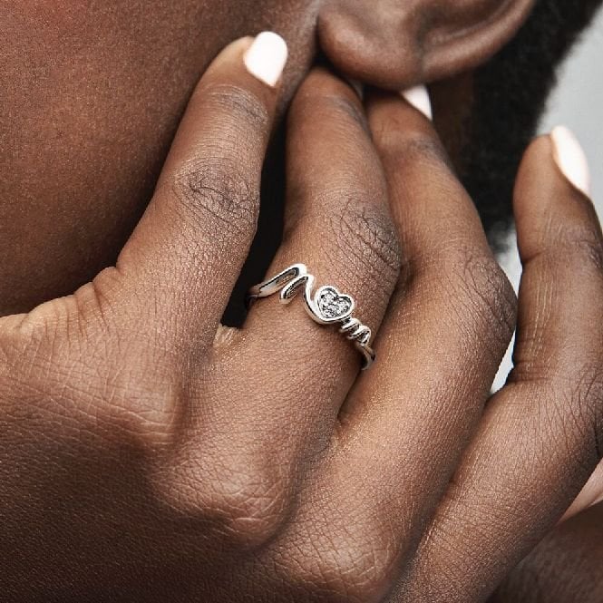 Mum Pave Heart Ring, Size 54