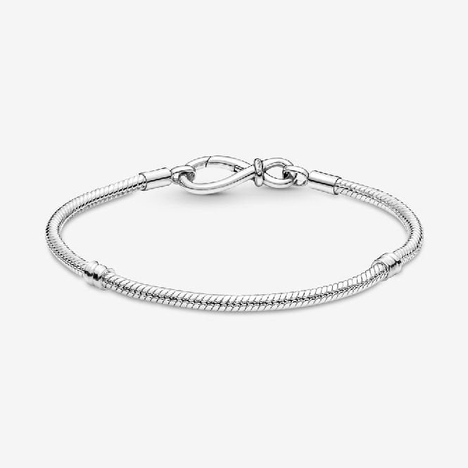 Moments Infinity Knot Snake Chain Bracelet, 20cm