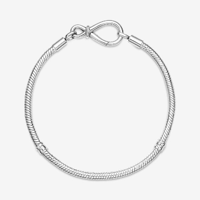 Moments Infinity Knot Snake Chain Bracelet, 20cm