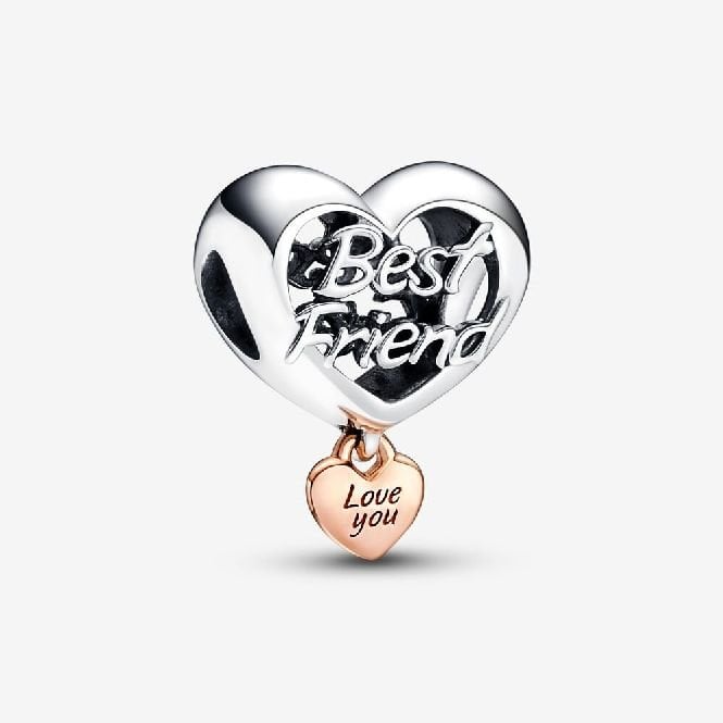 Love You Best Friend Heart Charms
