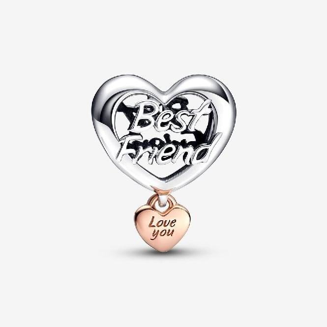 Love You Best Friend Heart Charms