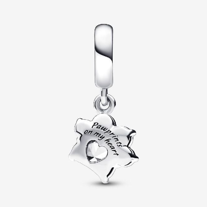 Sparkling Pet Paw Print Dangle Charms
