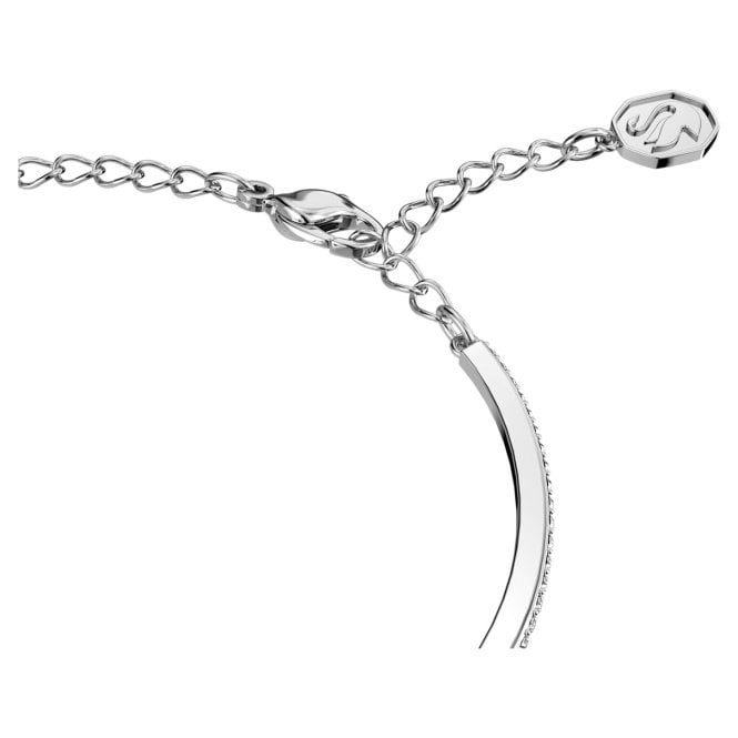 Una Bangle with Octagon-Cut Blue Crystal in Rhodium Silver