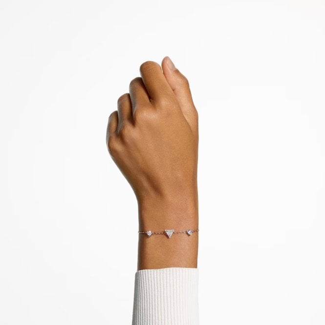 Stilla Bracelet with Triangle-Cut White Crystal in Rose Gold