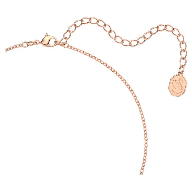 Una Necklace & Earrings Set with Octagon-Cut Pink Crystal in Rose Gold