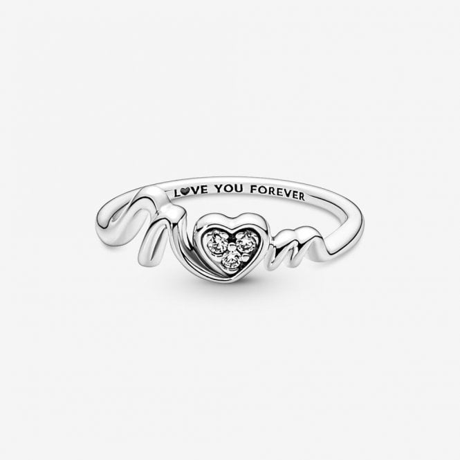 Mum Pave Heart Ring, Size 58