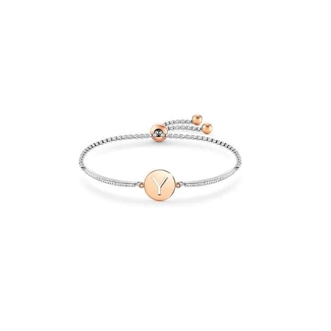 Milleluci Rose Gold and CZ Letter Y Bracelet