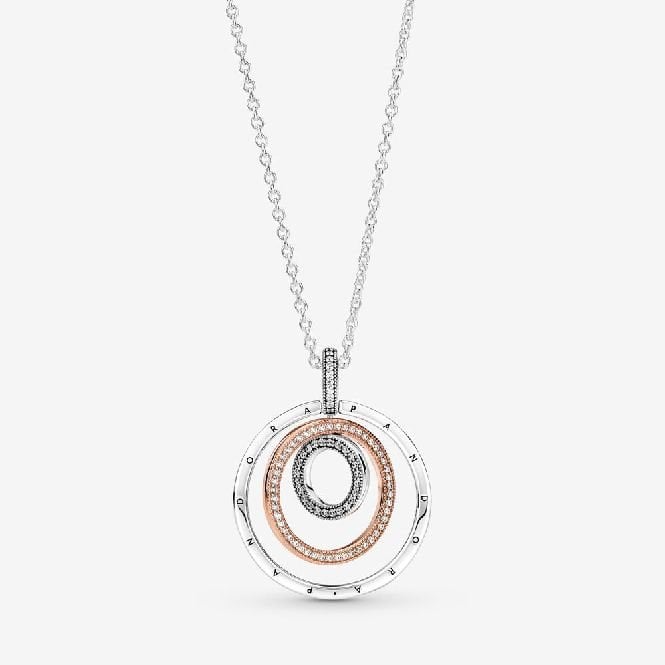 Two-Tone Circles Pendant Necklace, 60cm