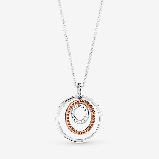 Two-Tone Circles Pendant Necklace, 60cm