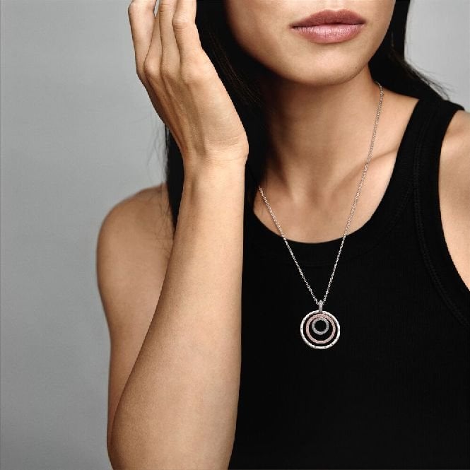 Two-Tone Circles Pendant Necklace, 60cm