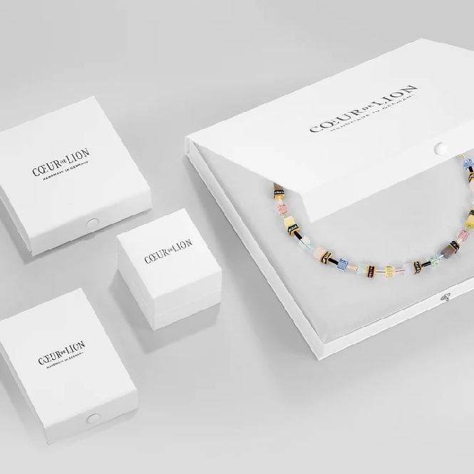 GeoCUBE Necklace in Silver & Cobalt Blue