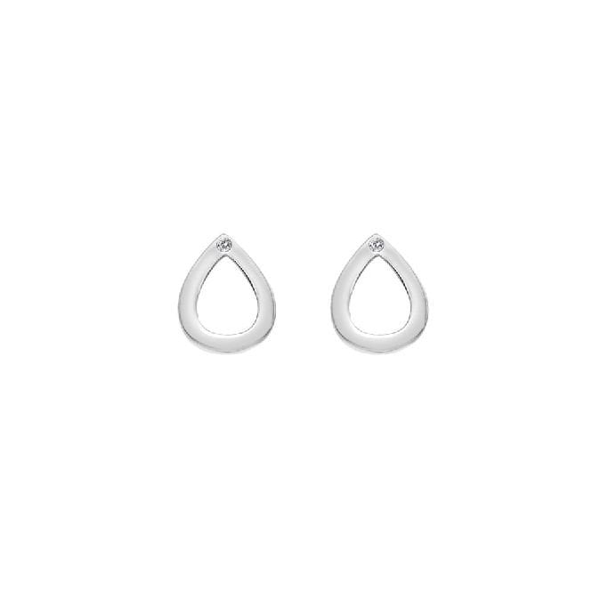 Silver Diamond Amulet Teardrop Earrings