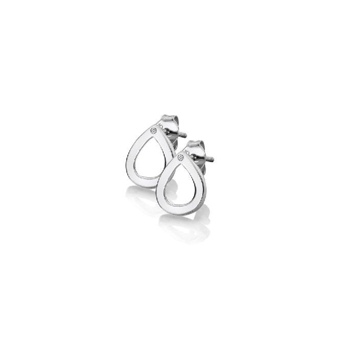 Silver Diamond Amulet Teardrop Earrings