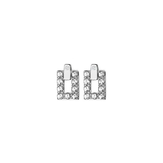 Silver Echo Earrings with White Topaz