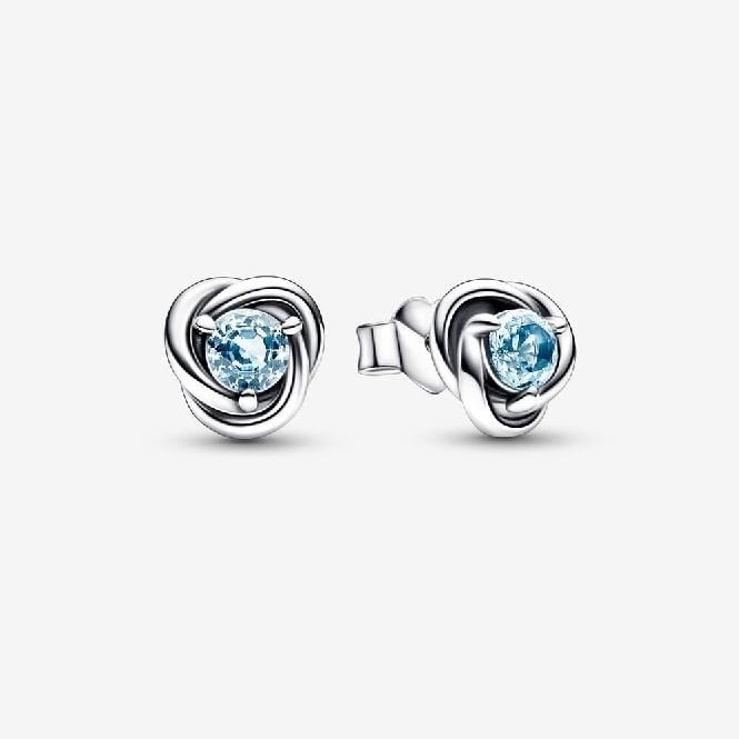 Pandora March Birthstone Eternity Circle Stud Earrings
