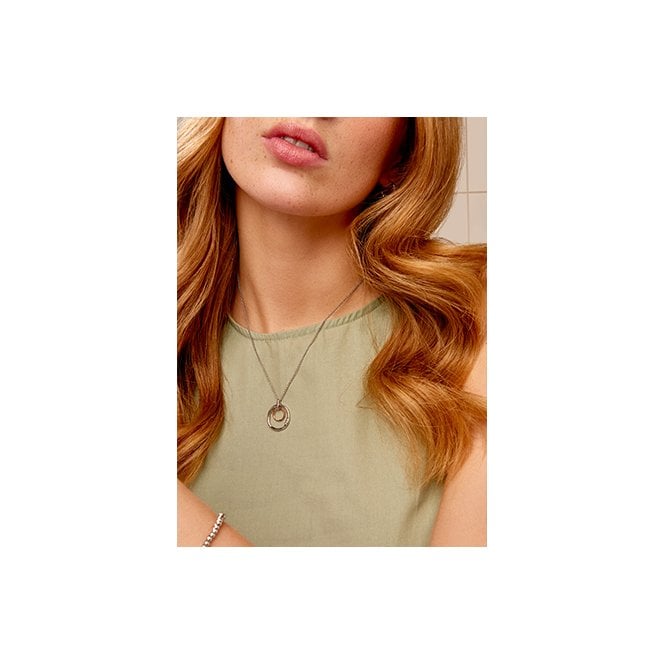 Ripples Silver Double-Hoop Pendant Necklace