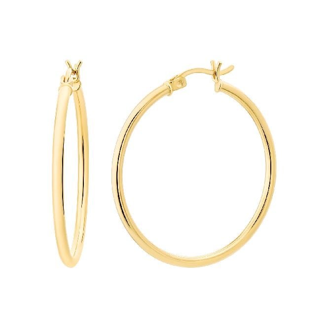 Classic Gold Clip Hoop Earrings, 35mm Large
