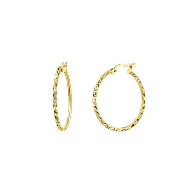 Twist Gold Clip Hoop Earrings, 15mm Small