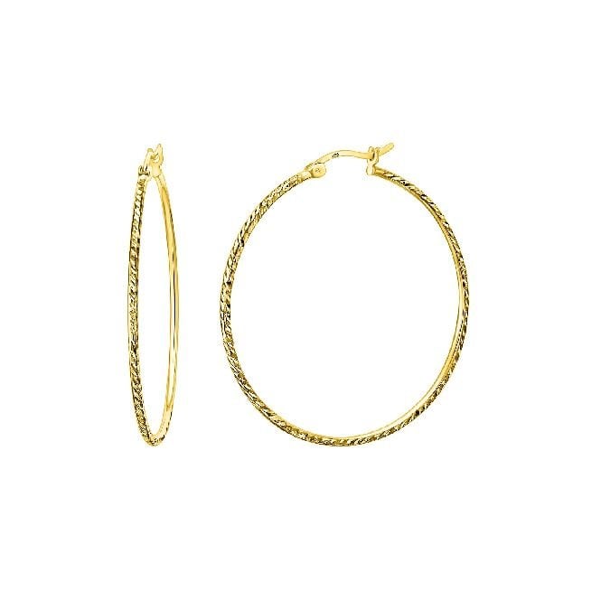 Twist Gold Clip Hoop Earrings, 35mm Large