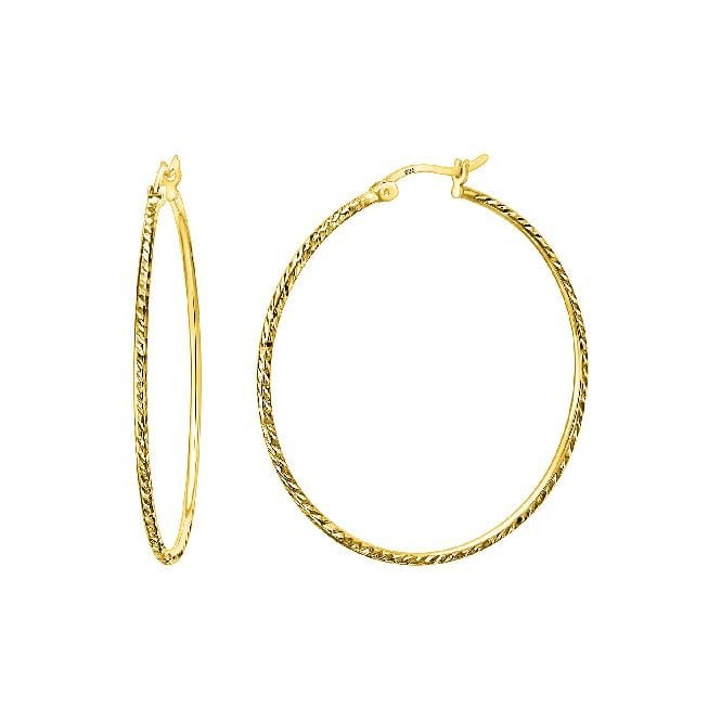 Twist Gold Clip Hoop Earrings, 45mm Extra Large