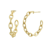Chain Link Gold Hoop Earrings