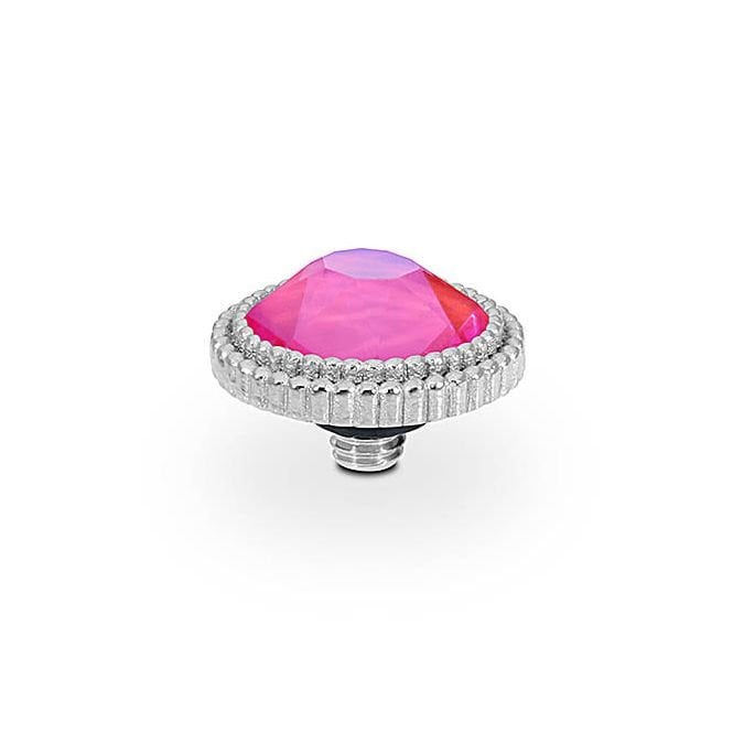 Fabero Flat Silver and Lotus Pink Delite Ring Gem Top, 10mm