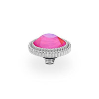 Fabero Flat Silver and Lotus Pink Delite Ring Gem Top, 10mm