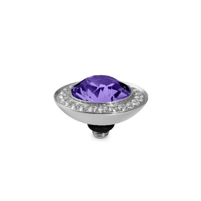 Tondo Deluxe Silver and Violet Tanzanite Ring Gem Top, 13mm
