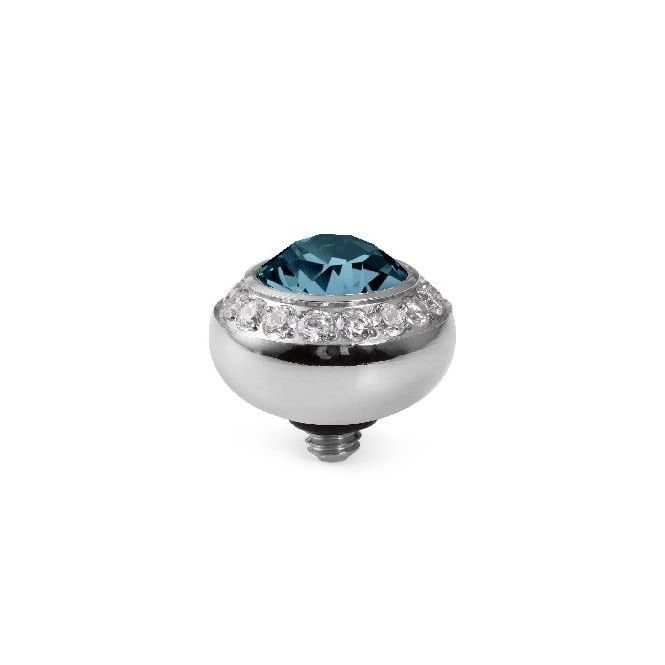 Tondo Deluxe Silver and Montana Blue Ring Gem Top, 10mm