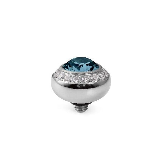 Tondo Deluxe Silver and Montana Blue Ring Gem Top, 10mm