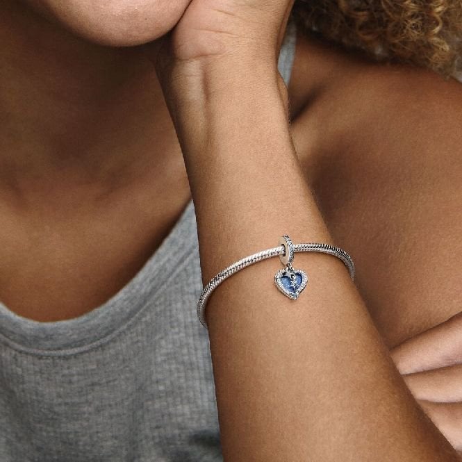 Celestial Shooting Star Heart Double Dangle Charms