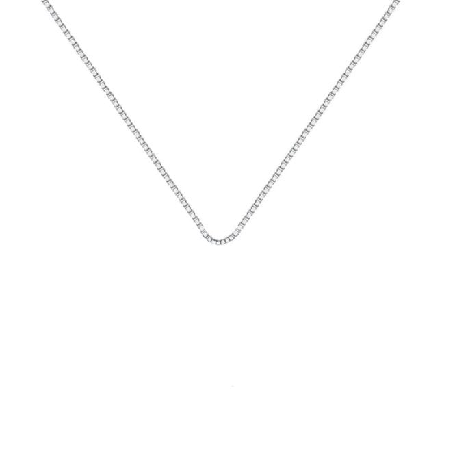 Silver Storyteller Box Chain Necklace, 40-45cm