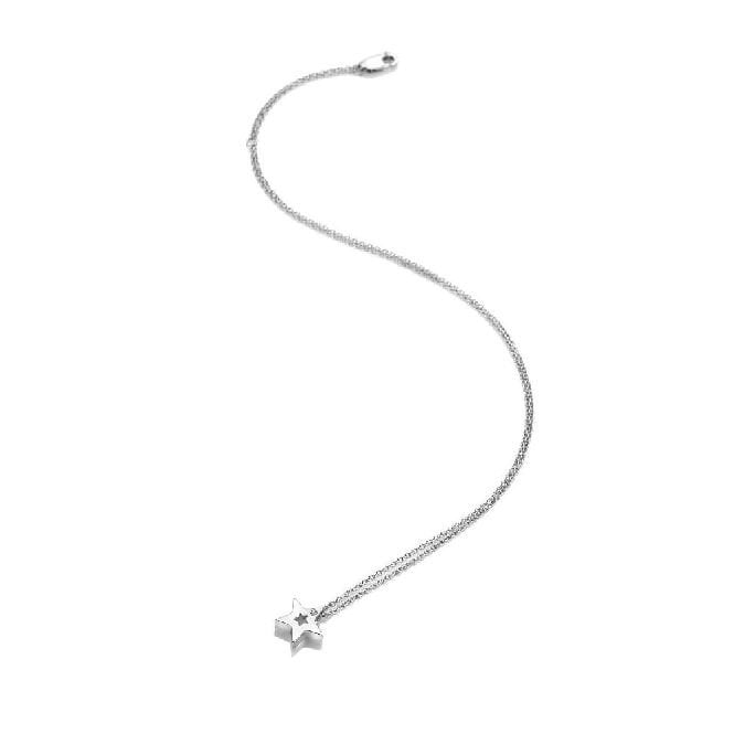 Silver Diamond Amulet Star Pendant