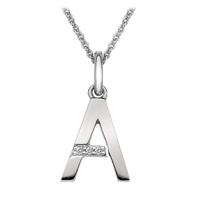 Silver A Micro Pendant Necklace