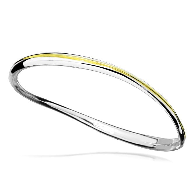 Trailblazer 18kt Gold & Silver Bangle, Medium