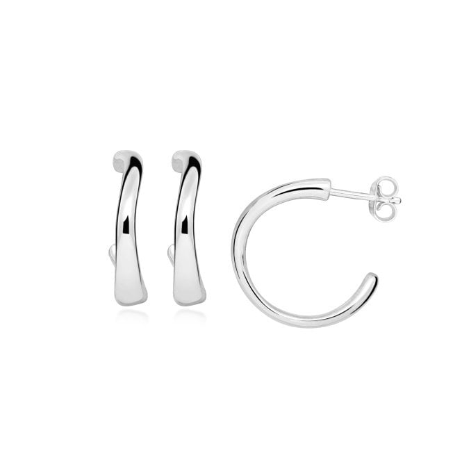 Light The Way Silver Hoop Earrings