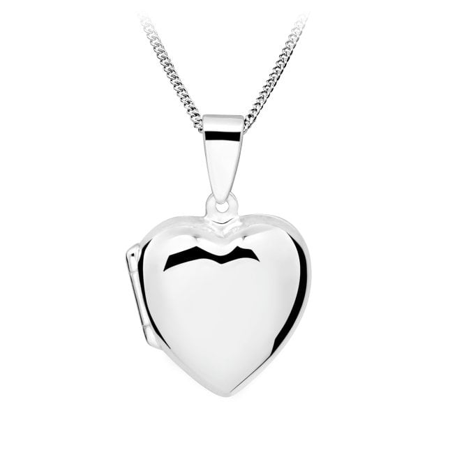 Engravable Silver Heart Locket Necklace, 40-45cm