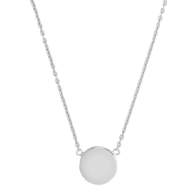 Disc Silver Engravable Pendant Necklace, 40-45cm