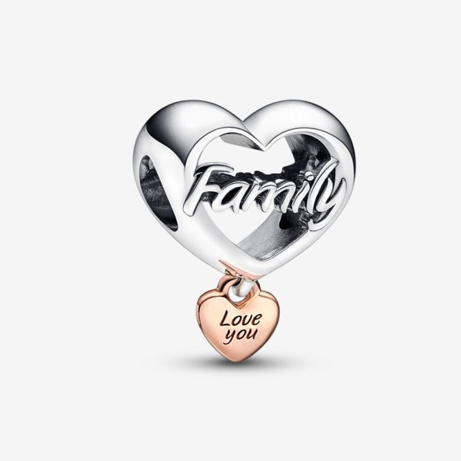 Love You Family Heart Charms